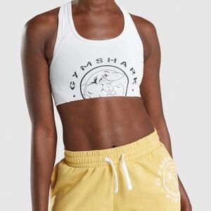 Gymshark Legacy Graphic White Sports Bra Sz Large
